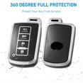 thumbnail image 3 of Key Fob Cover Compatible with Toyota Highlander Sequoia Avalon Camry Corolla RAV4 2012-2019 4 Button Keychain Case Holder Protector,Black, 3 of 7