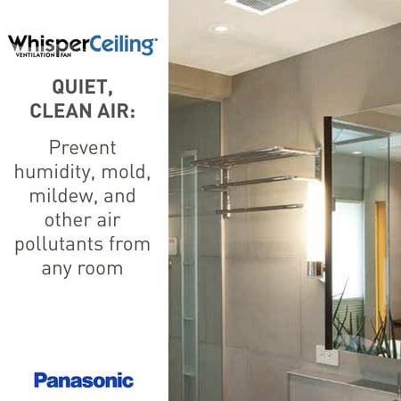 Panasonic FV-20VQ3 Whisper Ceiling Ventilation Fan, Quiet Air Flow, Long Lasting, Easy to Install