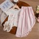 thumbnail image 5 of 2 Pcs/set Summer Kid Girls Clothes Set Sweet T-shirts and Wide Legging Pants Children Fashion Top Bottom Outfits Streetwears, 5 of 6