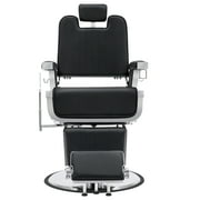BarberPub Heavy Duty Vintage Barber Chair Hydraulic Recline Salon Beauty Styling Chair, Black