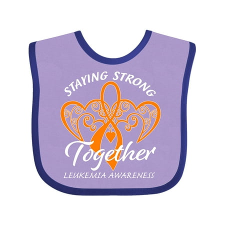 

Inktastic Leukemia Awareness Staying Strong Together and Orange Ribbon Gift Baby Boy or Baby Girl Bib