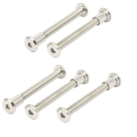 Liberty Cabinet Screws Uxcell M6x60mm Male Thread Cupboard Cabinet Socket Hex Screw Post Silver Tone (5-pack) ()