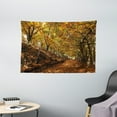 thumbnail image 1 of Nature Tapestry, Autumn Foliage Forest with Deciduous Trees Faded Fall Leaves Surreal Image, Wall Hanging for Bedroom Living Room Dorm Decor, 60W X 40L Inches, Brown Amber Marigold, by Ambesonne, 1 of 2