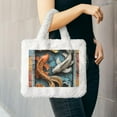 thumbnail image 6 of Rocae Colorful Koi Fish Art or Plush Underarm Bag White Furry Purse Handbag for Autumn and Winter, 6 of 7