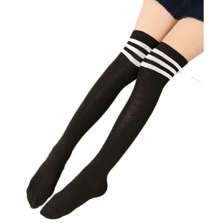 

Lovely Annie Women s 1 Pair Over-the-Knee Cotton Socks Size 4.5-8.5(White Strip)
