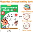 thumbnail image 5 of Large Magic Grooved Practice Copybook for Kids, Reusable Grooved Handwriting Workbook, Learn to Write Number Letter Tracing for Kids Ages 3-8 Kindergarten Preschool Calligraphy 10.2×7.3", 5 of 8