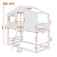 thumbnail image 4 of Harper & Bright Designs Twin Over Twin House Bunk Bed with Ladder, Twin Wood Bed Frame with Roof Design for Teens, Boys and Girls, White, 4 of 14