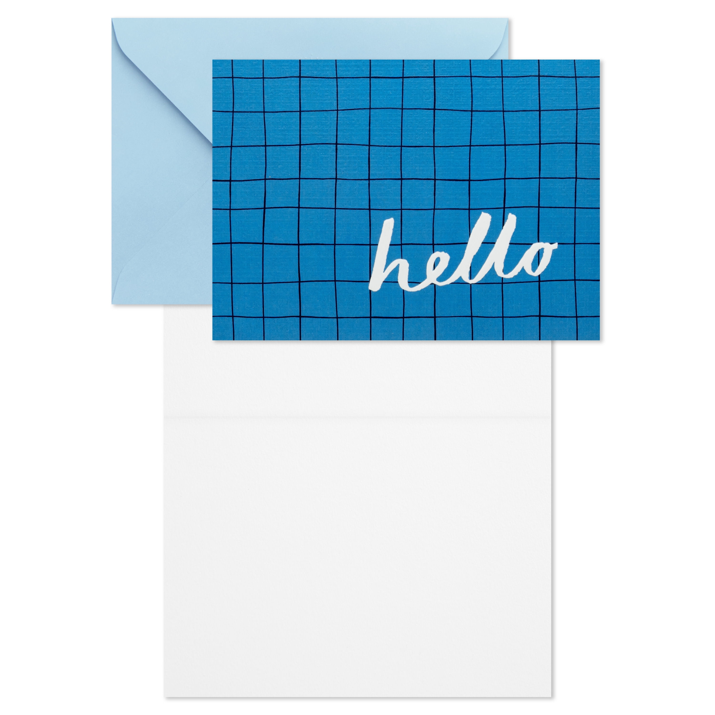 Hallmark Blank Thinking of You Notes (Grid on Blue), Pack of 10
