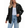 thumbnail image 2 of Womens Oversized Leather Jackets Faux Suede Fall Fashion Coats Winter Outfits Clothes Y2k Tops, 2 of 9
