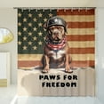 thumbnail image 3 of Freedom Paws Patriotic Pitbull Vintage Memorial Day Shower Curtain Terrier Dog Lover Waterproof Bathroom Bathtub Curtain - 12006, 3 of 5