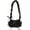 Black, variant on Ladies Fashion Folding Strap Crossbody 2025 Bowknot Shoulder Handbag Summer Commuter Handbag Drawstring Flap