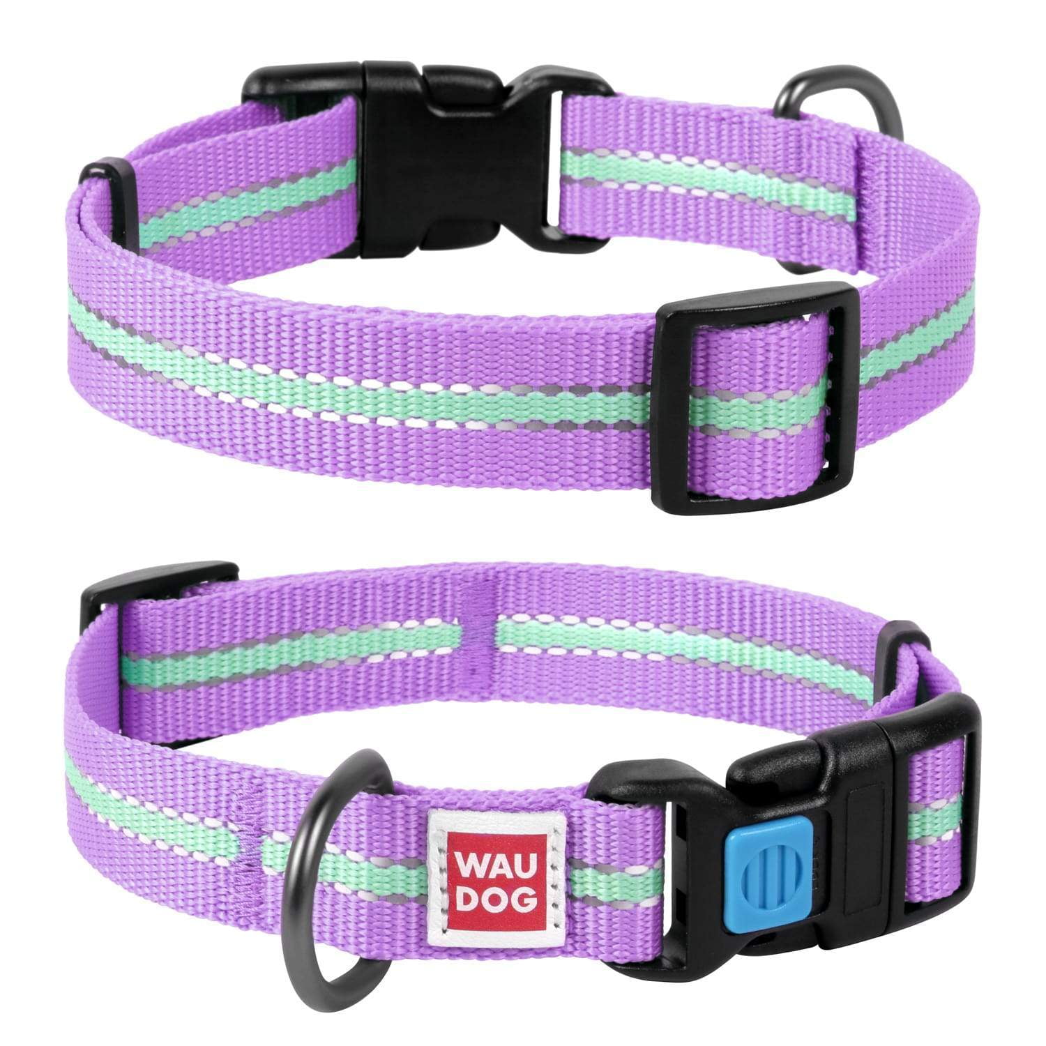 COLLAR America WAUDOG Nylon Reflective Dog Collar in Purple