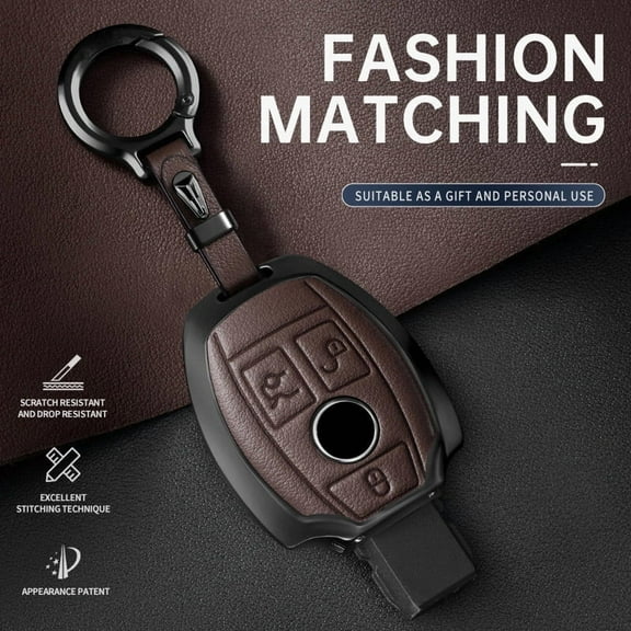 For Mercedes Benz Key Fob Cover Leather Car C E S M CLS CLK G Class Key Case.