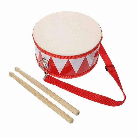1 X Wooden Drum 2 X Sticks-Red White
