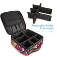thumbnail image 4 of FORMRS Travel Makeup Bag Large Capacity Train Case Cosmetic Organizer with Adjustable Dividers, Red Whimsical Floral, 4 of 8