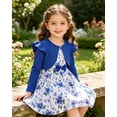 thumbnail image 4 of Aideaone Toddler Girls Dress Sleeveless Floral with Ruffle Cardigan 2 Piece Outfit Set 2-6T, 4 of 7