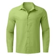 2022 Men's Button Down Shirts Casual Long Sleeve Solid Regular Fit