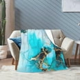 thumbnail image 3 of Watercolor Ink Art Painting Marble Throw Blanket Ultra Soft Warm All Season Decorative Fleece Blankets for Bed Chair Car Sofa Couch Bedroom 60"X50", 3 of 6