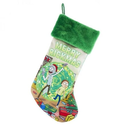 Rick & Morty 112798 Rick & Morty Green Satin Merry Rickmas Stocking