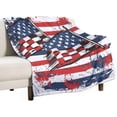 thumbnail image 3 of American Flag Throw Blanket, Soft Cozy Warm Flannel USA Flag Stripe Patriotic Blanket for Couch Sofa Bed, 40"x50", 3 of 6
