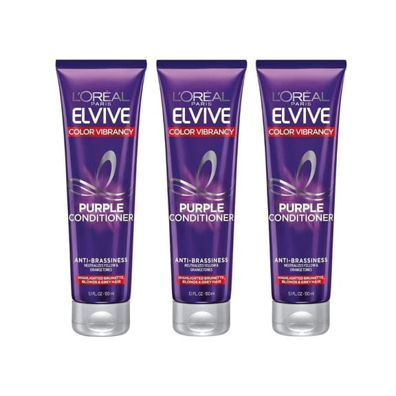 Loreal Elseve Color Vive Anti-Orange Color Correcting Purple Mask 150 ml 3 Pack