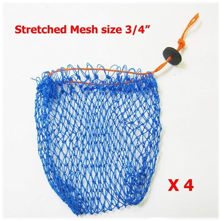 KUFA Sports Crab Bait Bag 4pcs Combo (380D/15,Stretched mesh Size 3/4; BAG-1x4)  