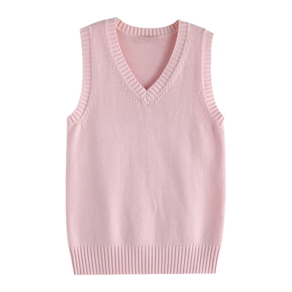 Juosiy Women's Oversize Casual Loose Sleeveless Knit Vest Fall and Winter V Neck Solid Color Tank Tops
