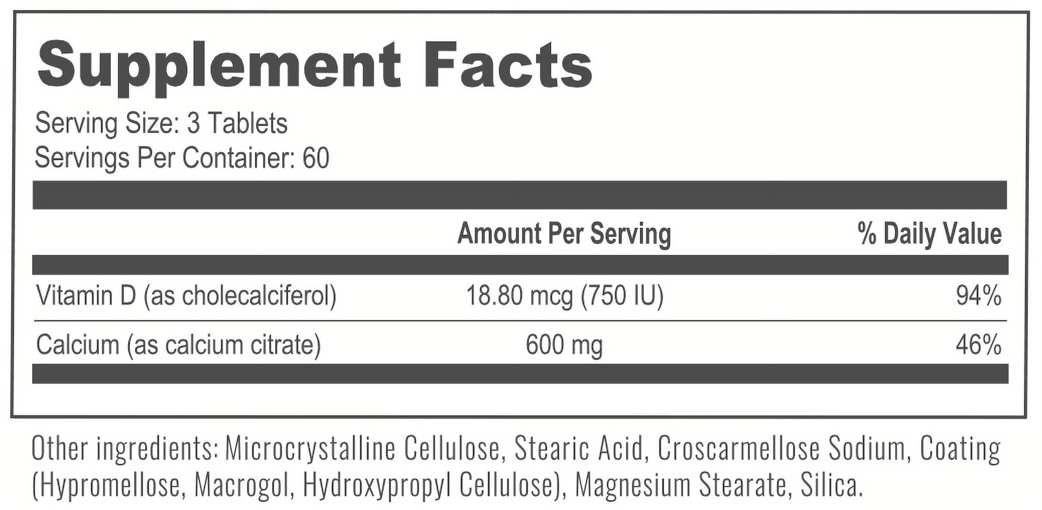 BariatricPal Easy Swallow Calcium Citrate (600mg) and D3 Coated Tablets - NEW! Size: 90-Day Supply