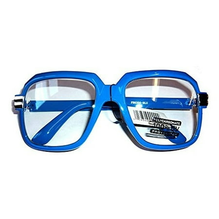 Oversized Blue Hip Hop Glasses Rapper Run DMC Gazelle Rap Sunglasses 80s Metal