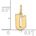 thumbnail image 4 of 14K Yellow Gold Lower Case Letter V Initial Charm Pendant, 4 of 4