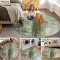 thumbnail image 5 of Sage Green Round Area Rug 7 FT,Non Slip Living Room Area Carpet,Retro Oil Painting Modern Abstract Art Aesthetics Washable Soft Circular Rug Floor Carpet for Bedside Office Play Room Classroom, 5 of 9