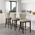 thumbnail image 2 of Blair Modern Wood Upholstered Barstool in Stone - Set of 3, 2 of 8