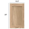 thumbnail image 3 of 15.5W x 29H Unfinished Oak Kitchen Cabinet Door Replacement, Shaker Style, 3 of 7