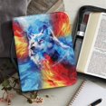 thumbnail image 6 of HELLHERO Wolf Fire Print Bible Cover Portable for Outdoor Study Church Prayer, PU Leather Protective Bible Covers, 6 of 12