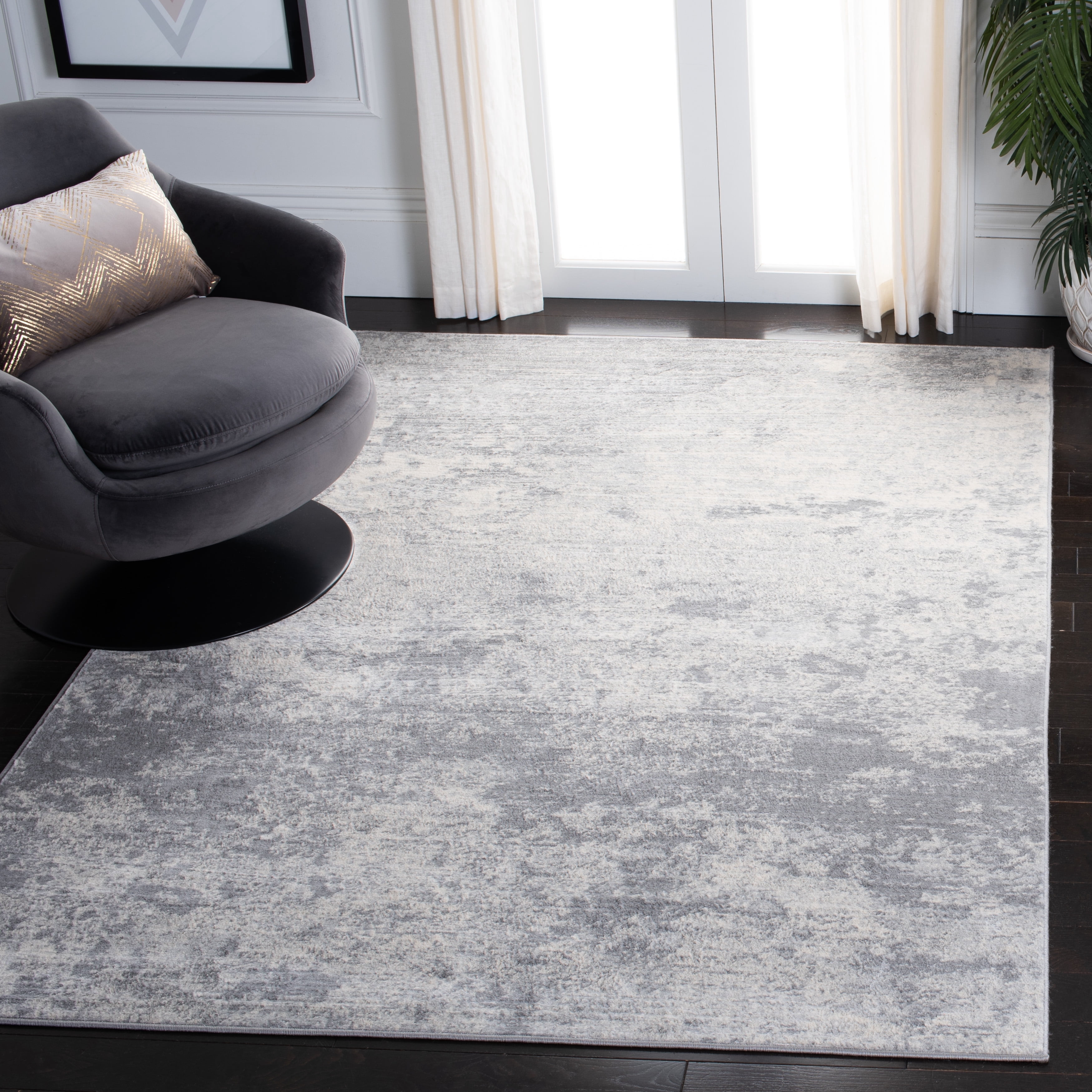 SAFAVIEH Brentwood Ainslee Abstract Area Rug, Grey/Ivory, 6' x 9'
