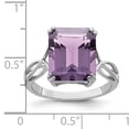 thumbnail image 2 of 925 Sterling Silver Rhodium Octagonal Pink Quartz Ring Size 7, 2 of 5