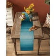 thumbnail image 5 of Ldtrchee Turquoise Ombre Table Runner 60 Inches, Modern Abstract Art Gradient Bed Runner Dresser Scarves Tabletop for Indoor Outdoor Parties/Ceremony/Banquet, 13" x 60", 5 of 8