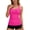 Hot Pink, variant on Tankini Top Solid Halter Neck Tankini Top for Women One Piece Swimsuit Swimwear Beach Bathing Suit Top Only Black1 L