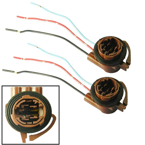 Xotic Tech 2 Pieces 3157 3357 4157 Brake Turn Signal Light Socket Harness Wires For LED or Stock