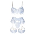 thumbnail image 4 of Gibobby Lencería sexy para mujer, camisón de encaje con camisola de encaje para mujer lencería(Azul claro, M), 4 of 5