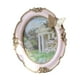 thumbnail image 2 of Marco de fotos vintage ovalado, soporte para tarjetas con gancho, escritorio, decoración de flores y mariposas Rosa, 2 of 9