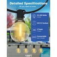 thumbnail image 2 of Guirnalda de luces LED para exterior SUNSGNE G40 Globe 30m con 52 bombillas, 2 of 7