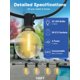thumbnail image 2 of Guirnalda de luces LED para exterior SUNSGNE G40 Globe 30m con 52 bombillas, 2 of 7
