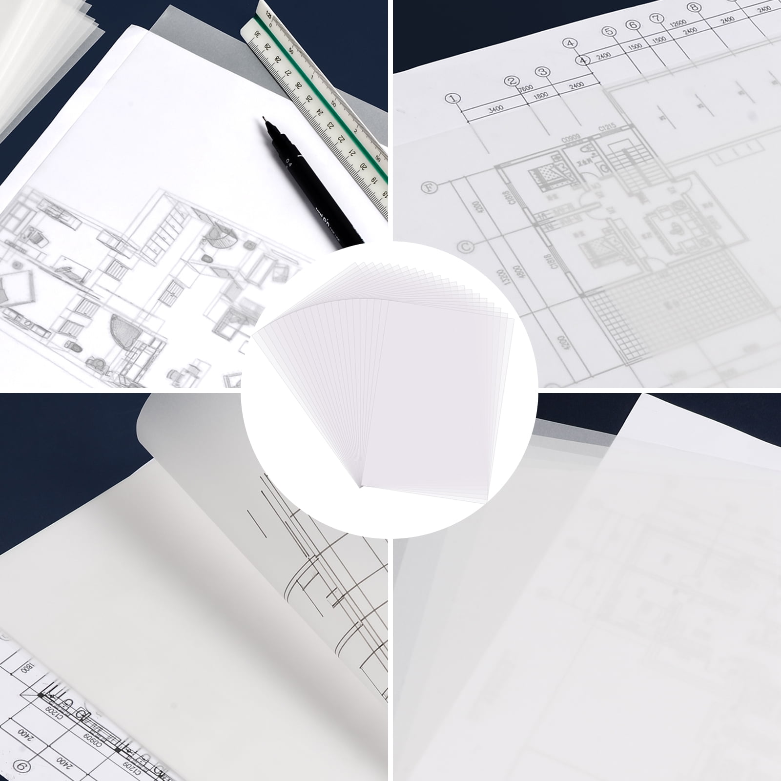 190 Sheets Tracing Paper, 8.5 x 11 inches Artists Tracing Paper Pad White Trace Paper Translucent Clear Paper for Sketching Tracing Drawing Animation