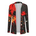 thumbnail image 3 of WXLWZYWL Womens Halloween Costumes 2024, Cute Pumpkin Ghost Bat Cat Spider Printed Long Sleeve Cardigan Sweaters for Women Lightweight, 3 of 5