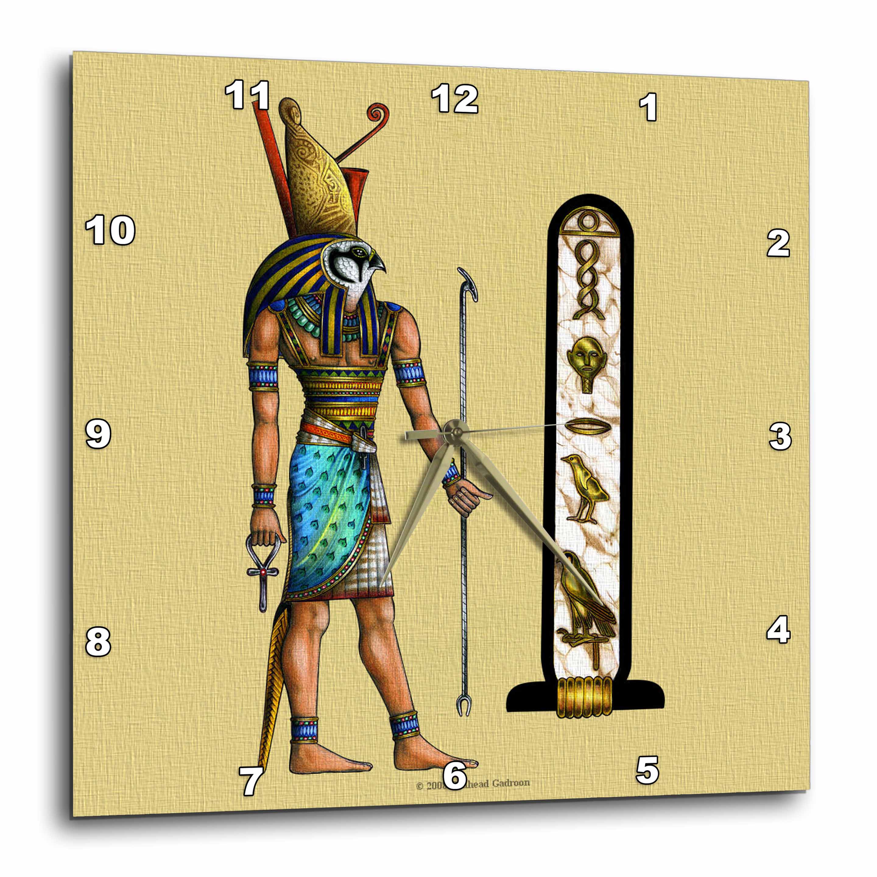 3dRose Horus Egyptian God Pagan Art Wall Clock, 15 by 15inch