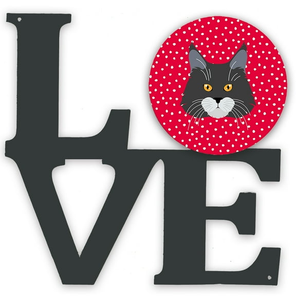 Maine Coon Cat Love Metal Wall Artwork LOVE