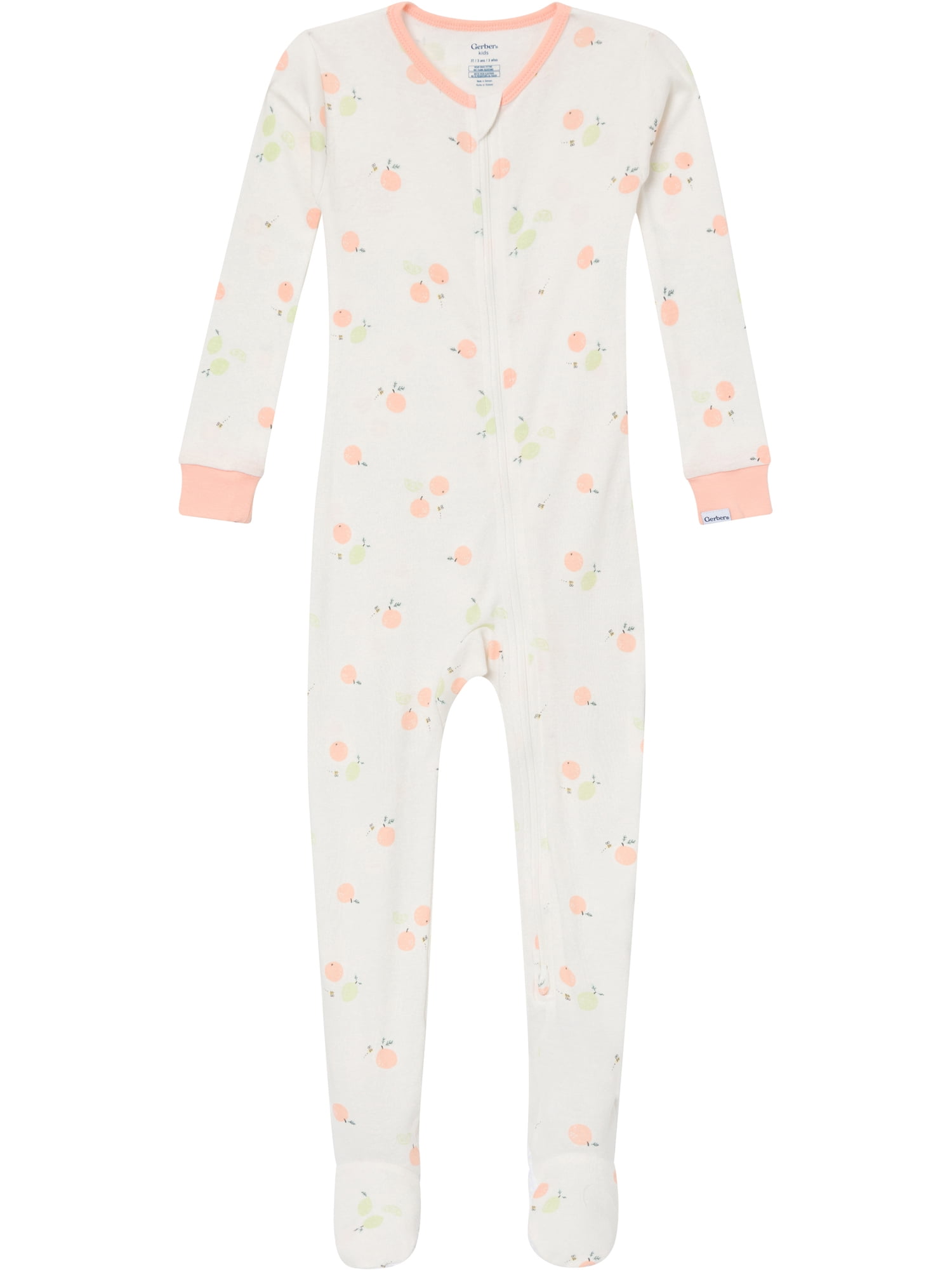 Gerber Baby and Toddler Neutral Tight Fitting Footed 2-Way Zipper Unionsuits, 2-Pack, Sizes 0/3 Months - 5T
