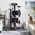 thumbnail image 3 of Yaheetech 62.5"H Cat Tree Tower with 3 Scratching Posts, Black, 3 of 11