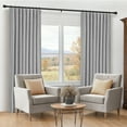 thumbnail image 2 of 100% Blackout Faux Linen Curtains for Livingroom Bedroom W50 X L84,2 Panels Set Thermal Insulated Curtains With Free 20 Ring Clips - Grey, 2 of 9